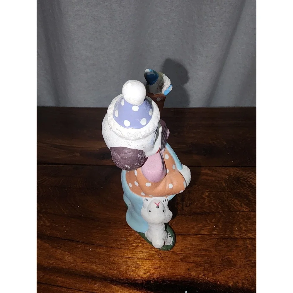 Set of Two Clowns with‎ pets vintage Porcelain Figurines